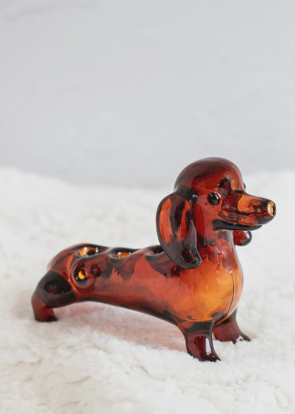 Canna Style Pipe Wiener Dog Triple Bowl