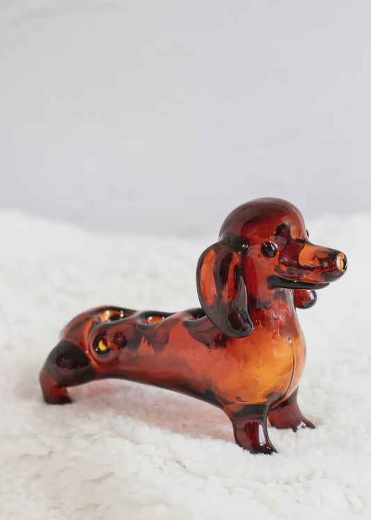 Canna Style Pipe Wiener Dog Triple Bowl