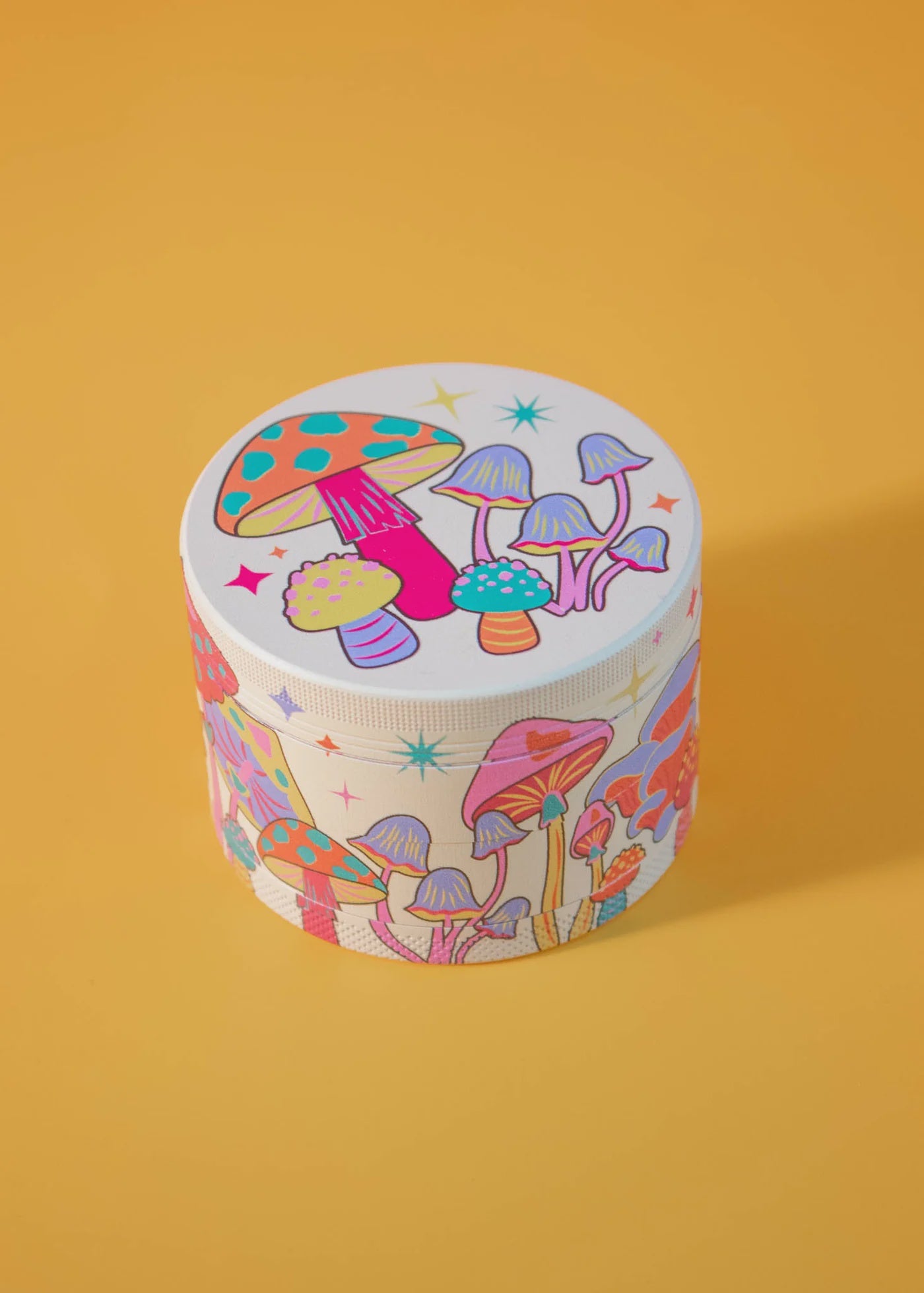 Canna Style Metal Grinder Colorful Mushroom