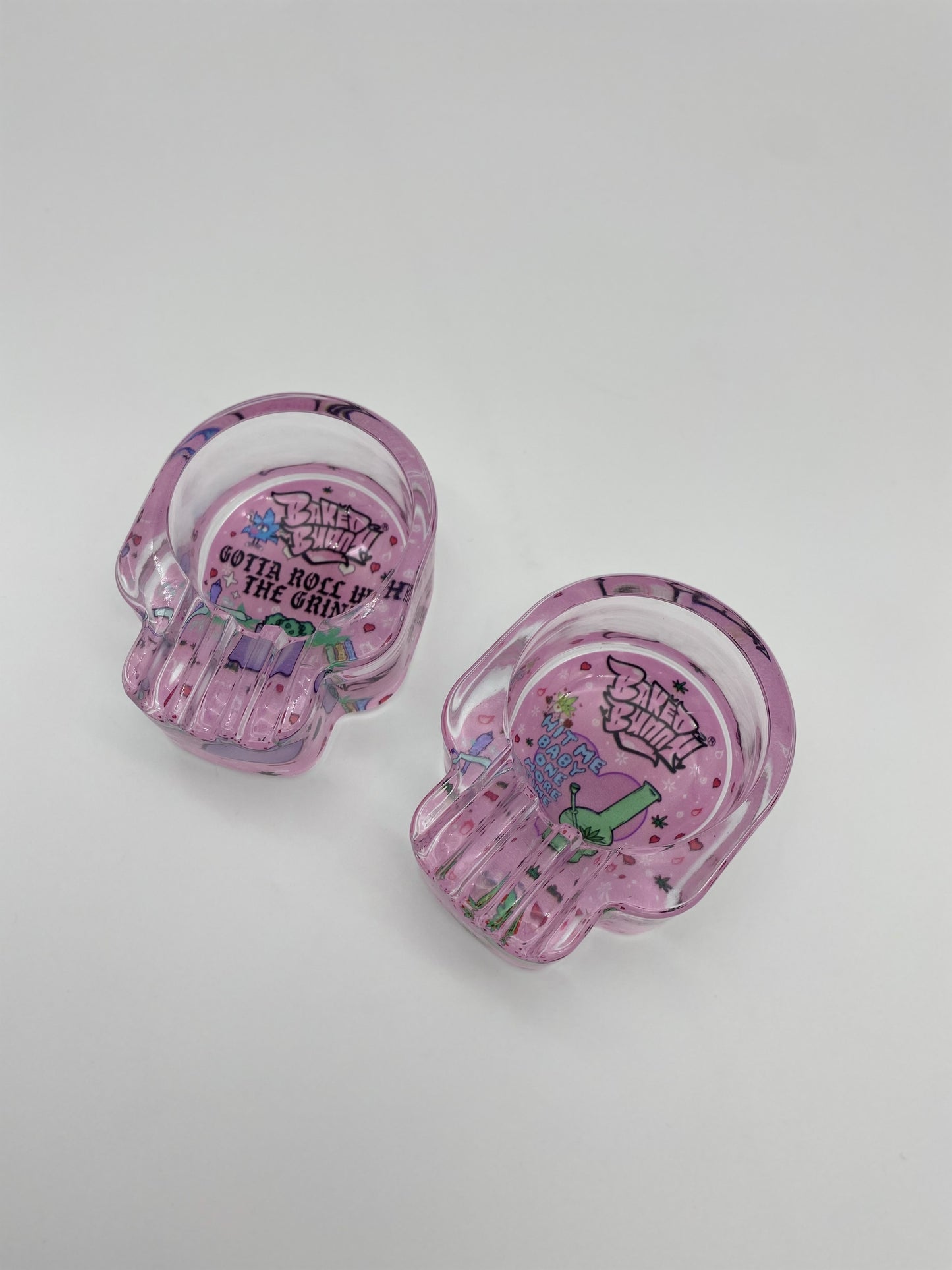 Baked Bunny Skull Glass Ashtray