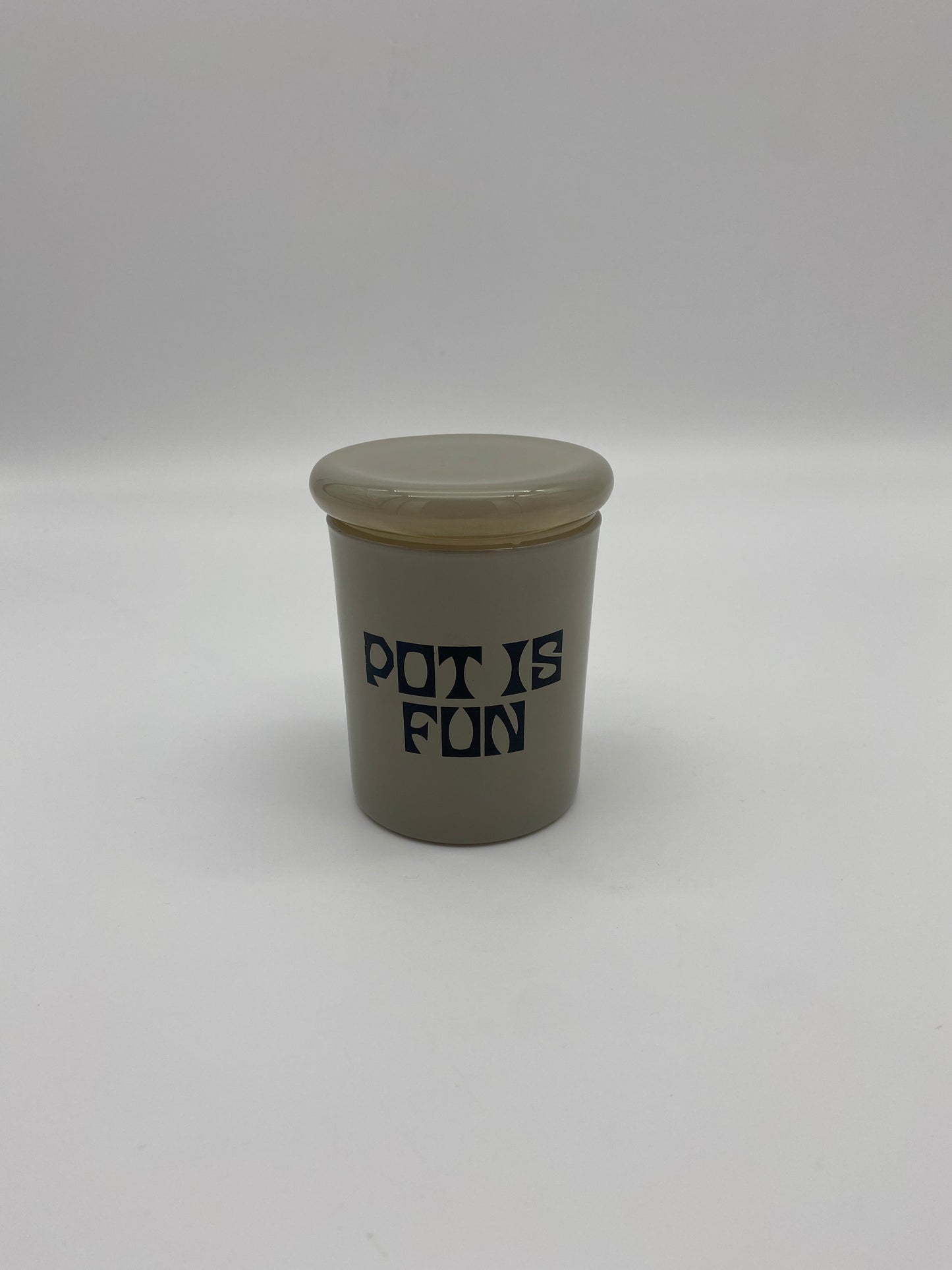 Gatorbeug Ceramic Stash Jar ‘Pot is Fun’ Beige