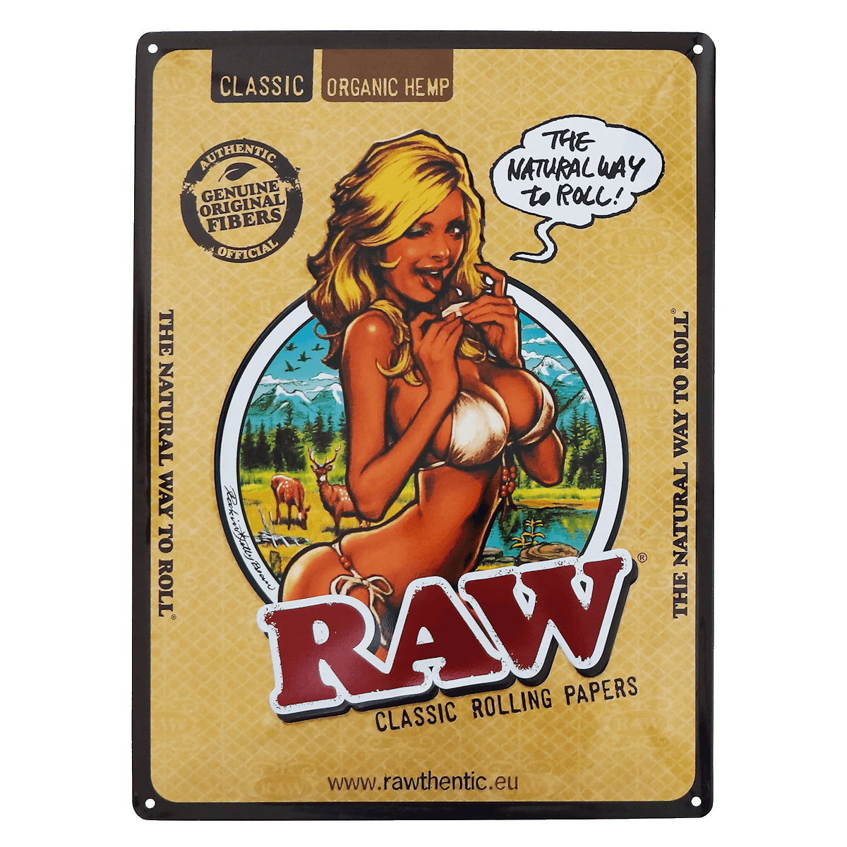 Raw Retro Tin Sign RJB
