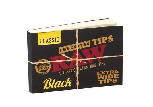 Raw Black Tips Extra Wide Perforated Filters