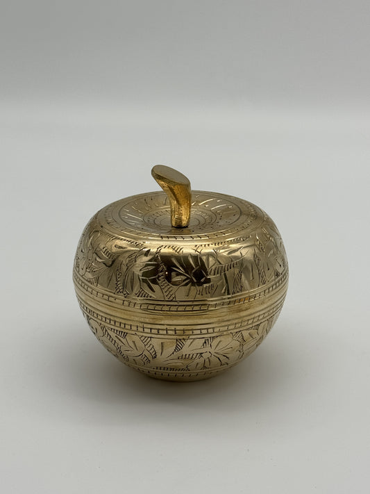 Brass Engraved Apple Pot (100mm Diameter)