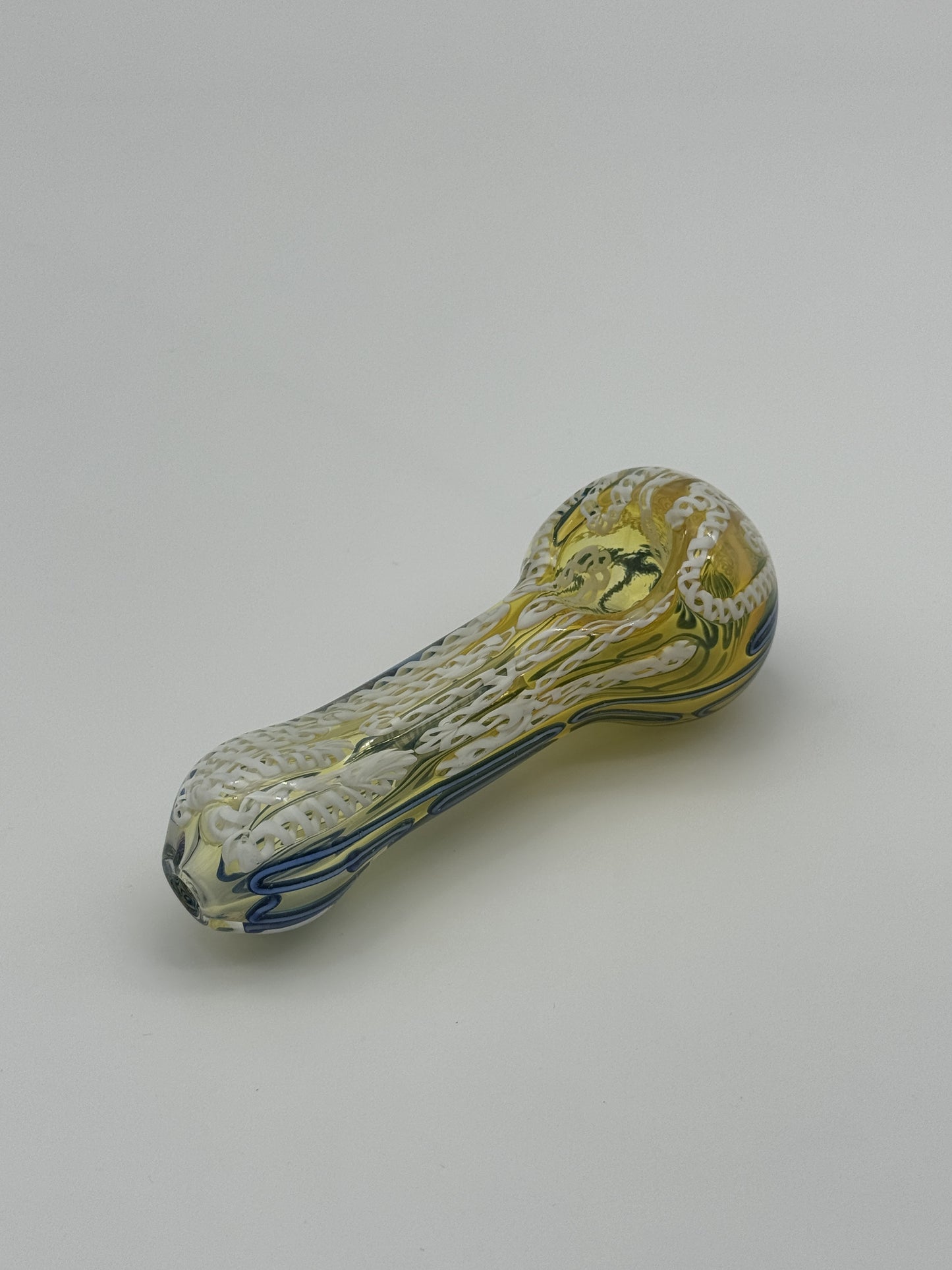 Glass pipe White and Blue Stripes