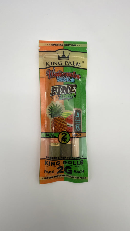 King Palm King Size Dual Pack Pine Drip & Watermelon Wave 2g