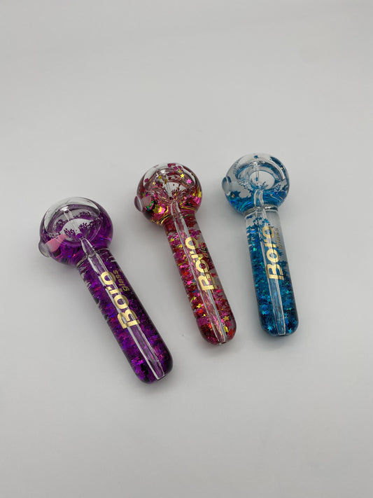 BORO Glass Pipe Glitter 14cm