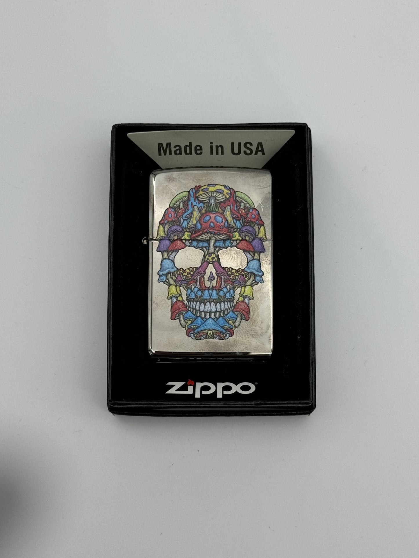 Zippo Coloured Skull Black Ice