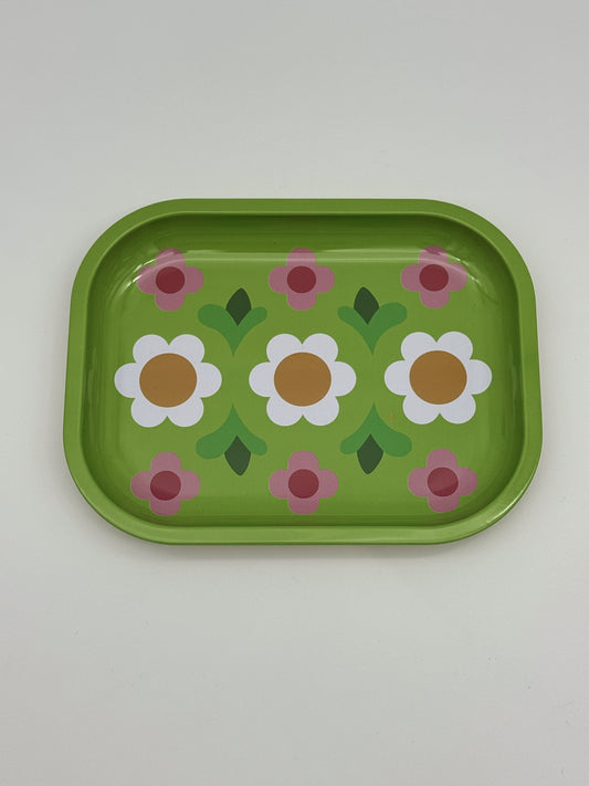 Flower Green Rolling Tray