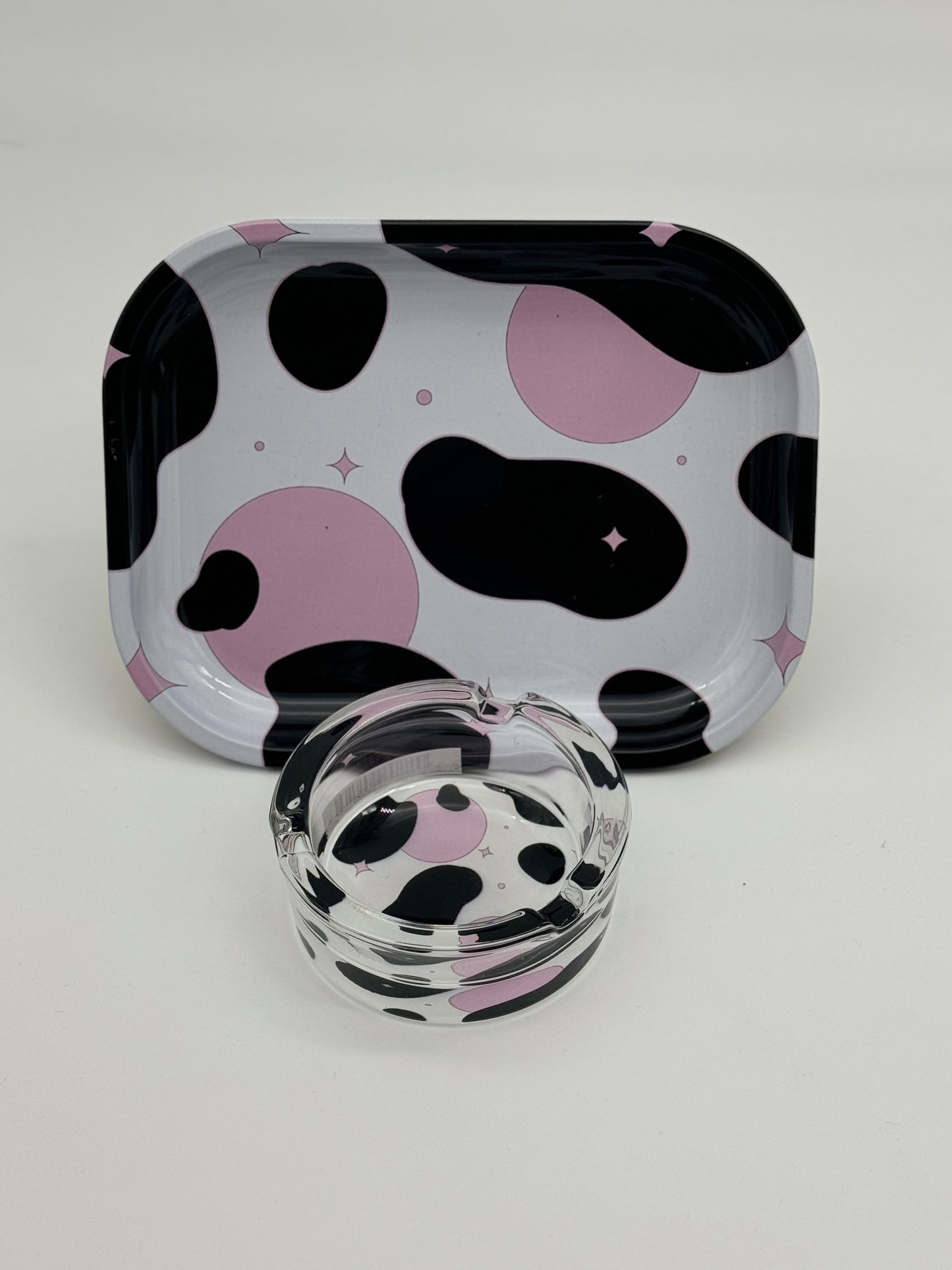 Cow Rolling Tray + Ash Tray Set