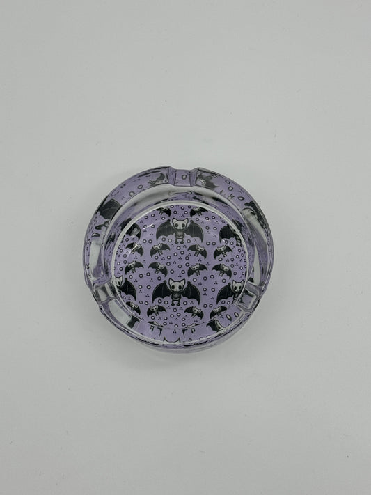 Bat Purple glass Ashtray