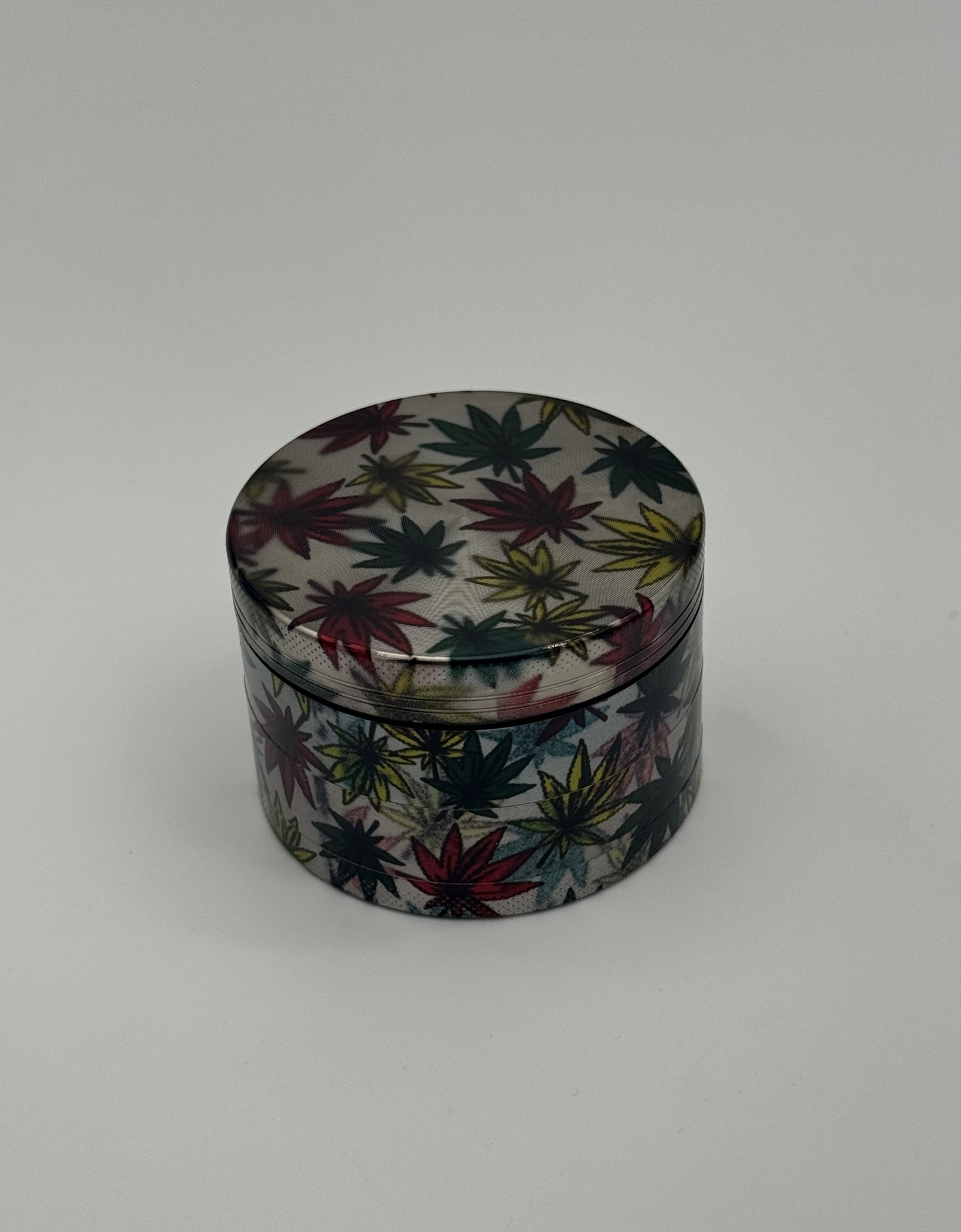 Multi Colored Marijuna Leaf 4 Piece Herb Grinder / Muller – 60mm