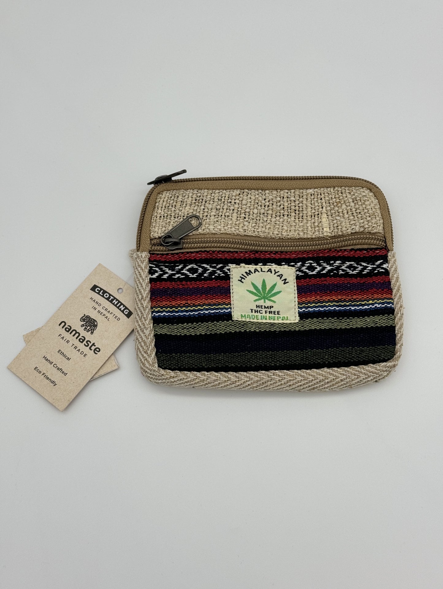 Natural Hemp and Gheri Zip Purse