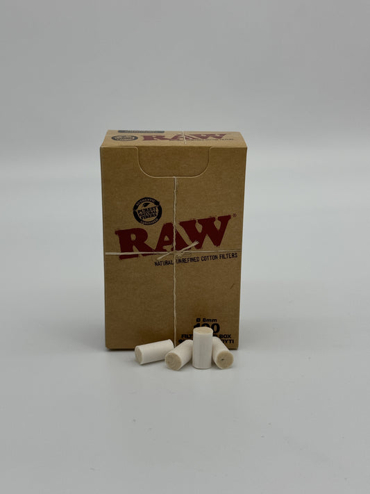 Raw Cotton filters 100/box 8mm