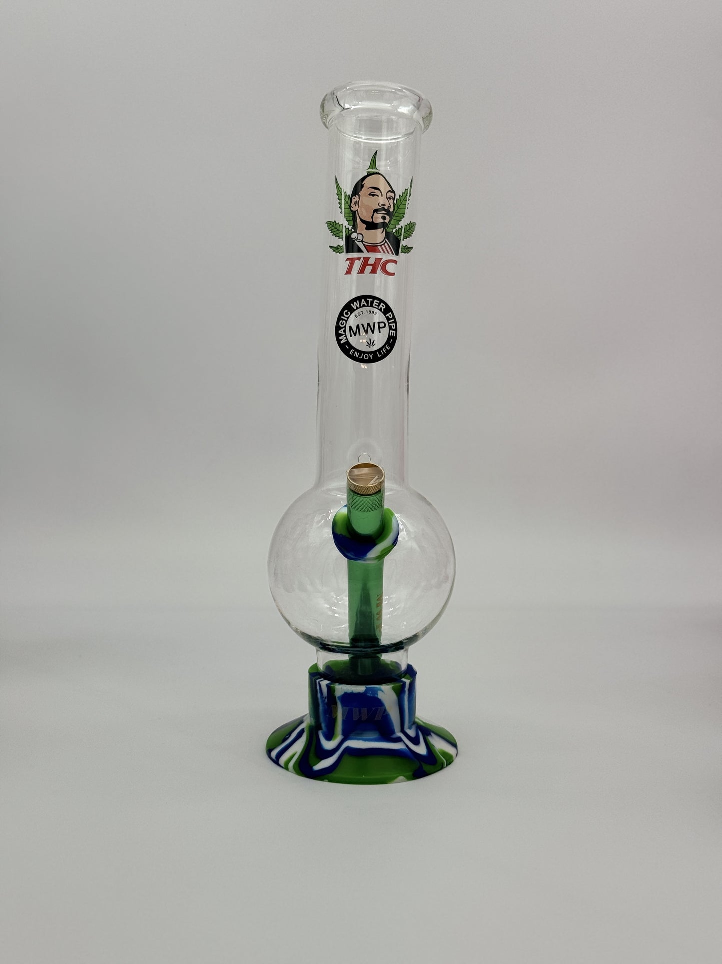 MWP Large Bent Bubble THC Green Blue 30cm