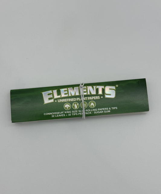 Elements Green King size Slim + Tips