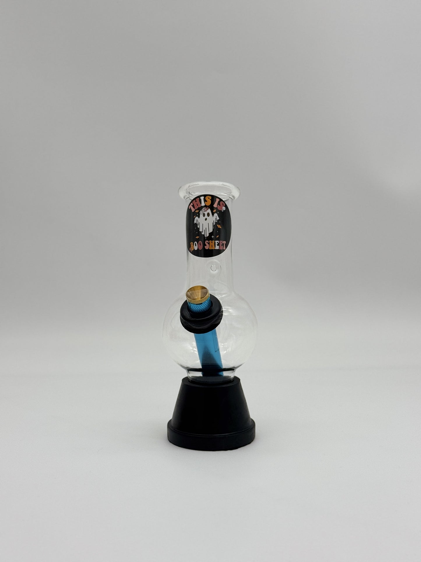 Pyrex Small Bonza Bubble Bong "Boo Sheet" 20cm