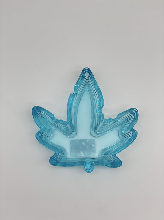 Ashtray Glass Leaf Blue
