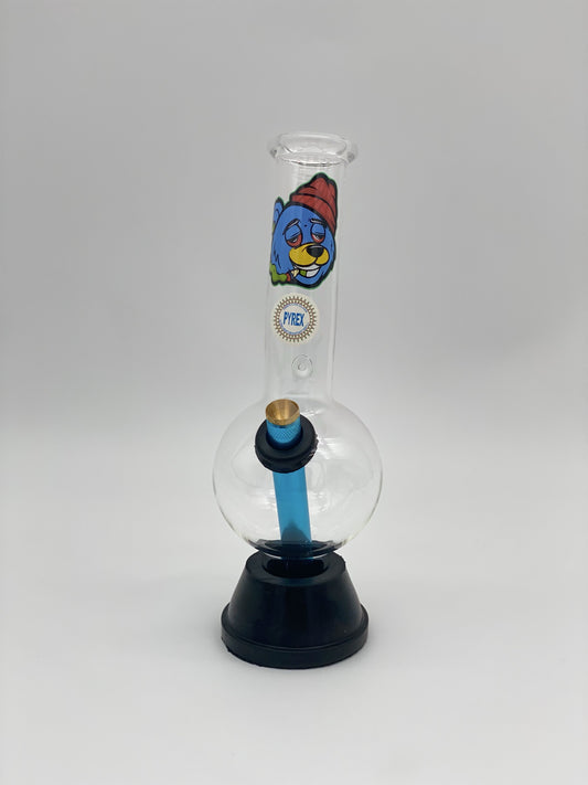 Pyrex Medium Bonza Bubble Bong 26cm Blue Bear