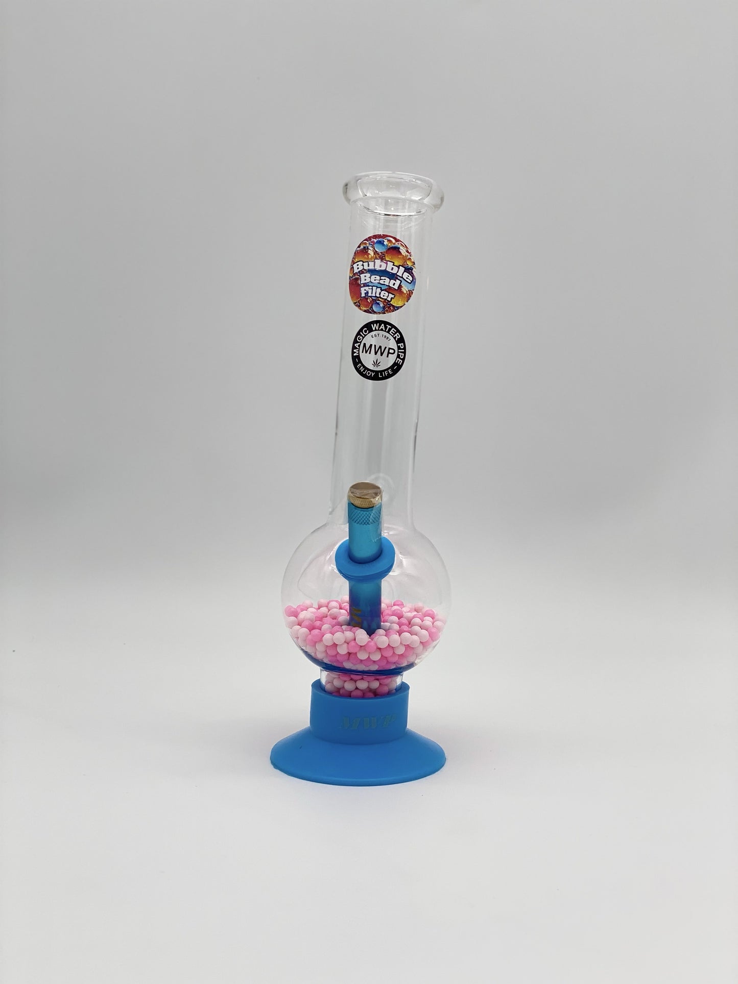 MWP Large Bent Bubble with Beads 30cm Blue