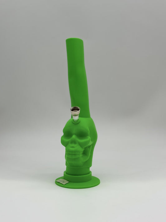 Silicone Glow Skull Bong Green
