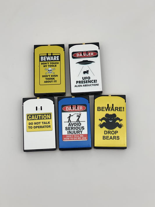 Metal Dual Flame Lighter Warning Signs Assorted
