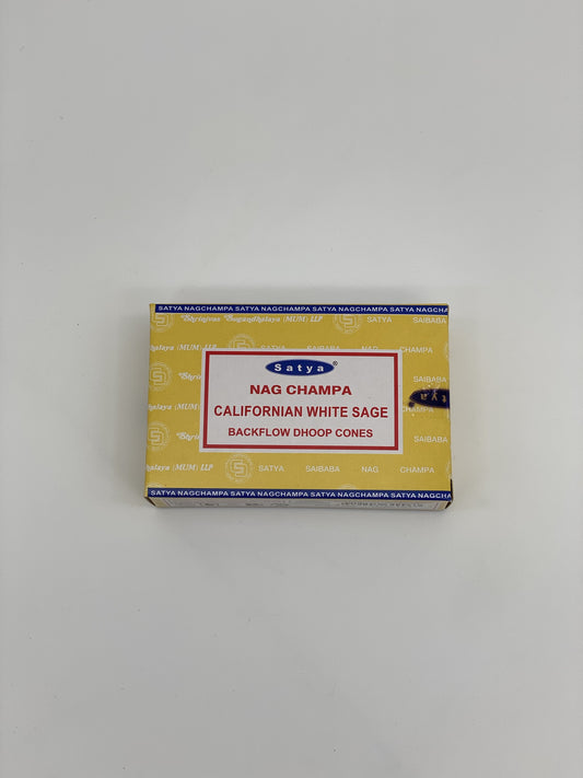 Nag Champa Backflow Dhoop Cones Californian White Sage