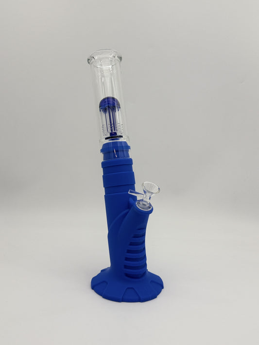 Silicone Bong with Percolator Glass Top