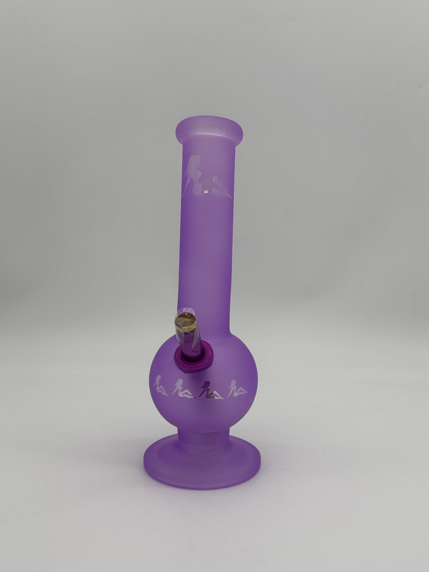 MWP Medium Bent Bubble Bong 28cm Purple Frosted Lady