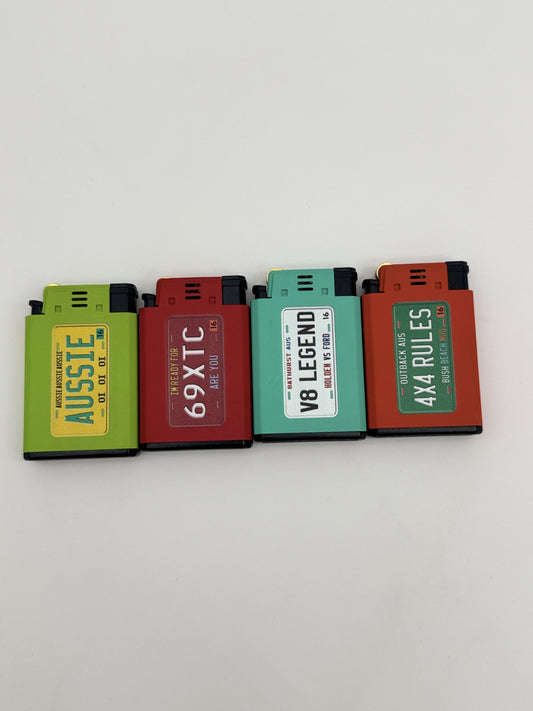 Dual Flame Flint and Jet Lighter Number Plate Designs