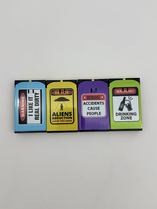 Metal Dual Flame Lighter Mixed Warning signs