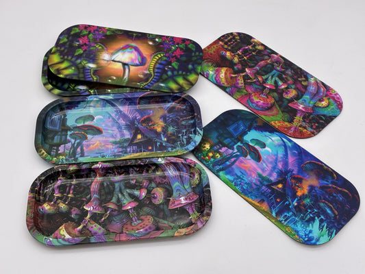 Metal Rolling Tray Small With Magnetic Cover 20.5x10.5cm