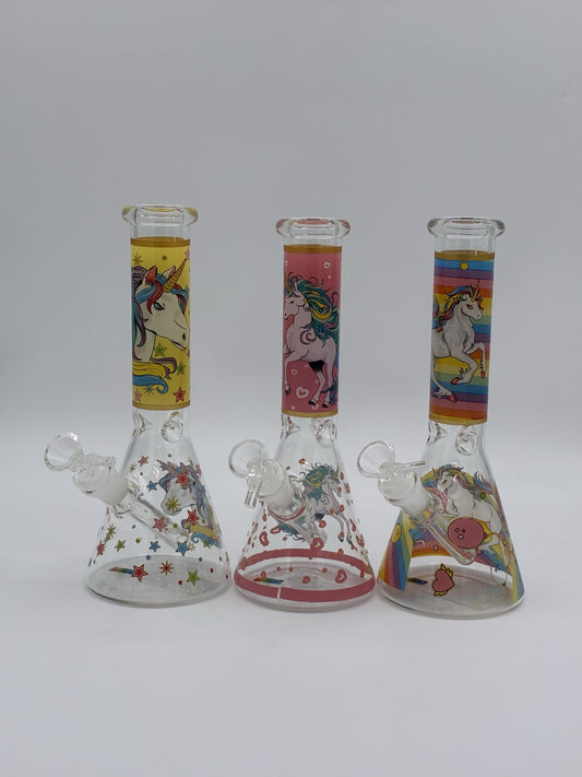 Medium Beaker Bong 25cm Unicorn Assorted