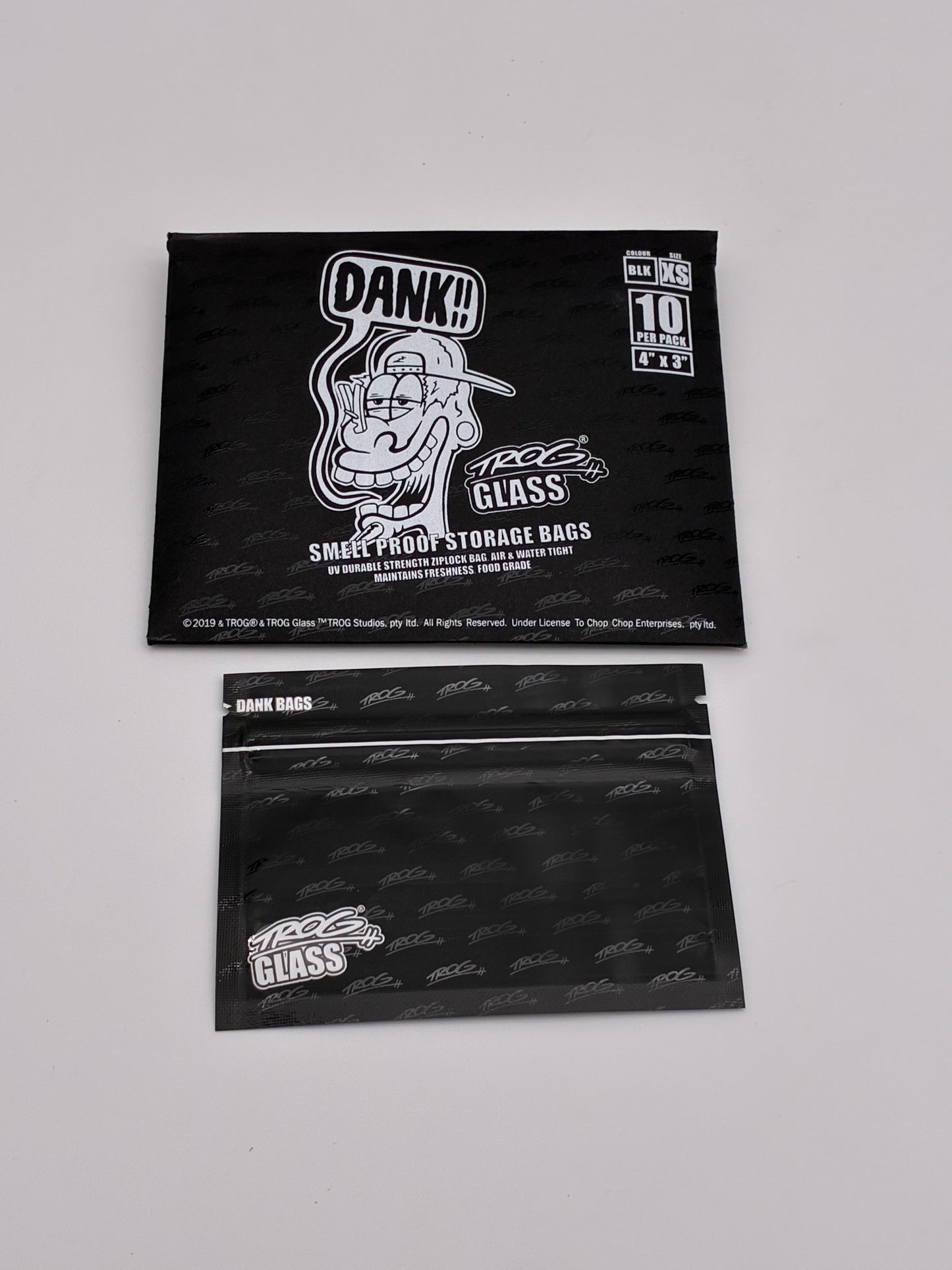 Trog Dank Smell Proof Bags XS 4x4 inches 10 pack