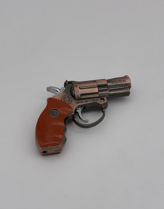 Ultimate Silver Revolver Jet Flame Lighter with Light