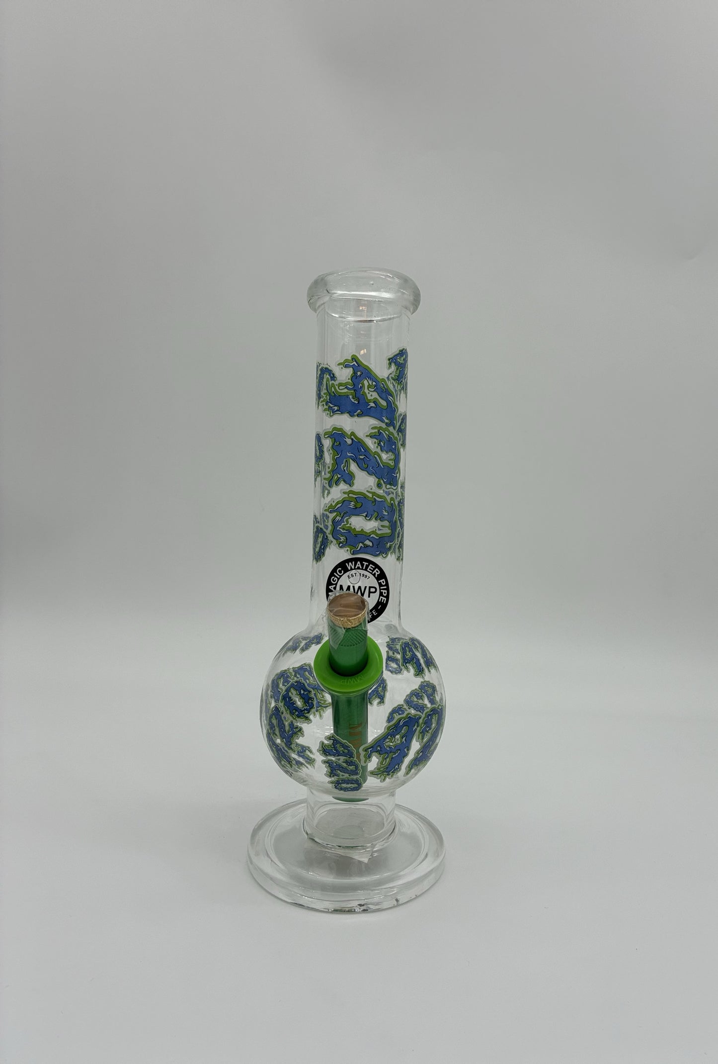 MWP Medium Bonza Bubble Bong 28cm 420 Leaf Design