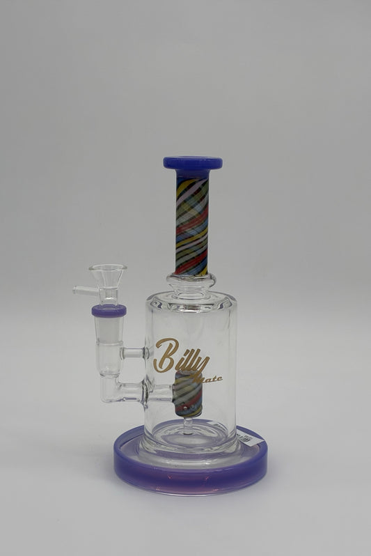 Ultimate Billy Mate Spiral Core Perc Bong – 20cm Glass Bong with Built-In Perc, Colored Spiral Neck & 14mm Cone