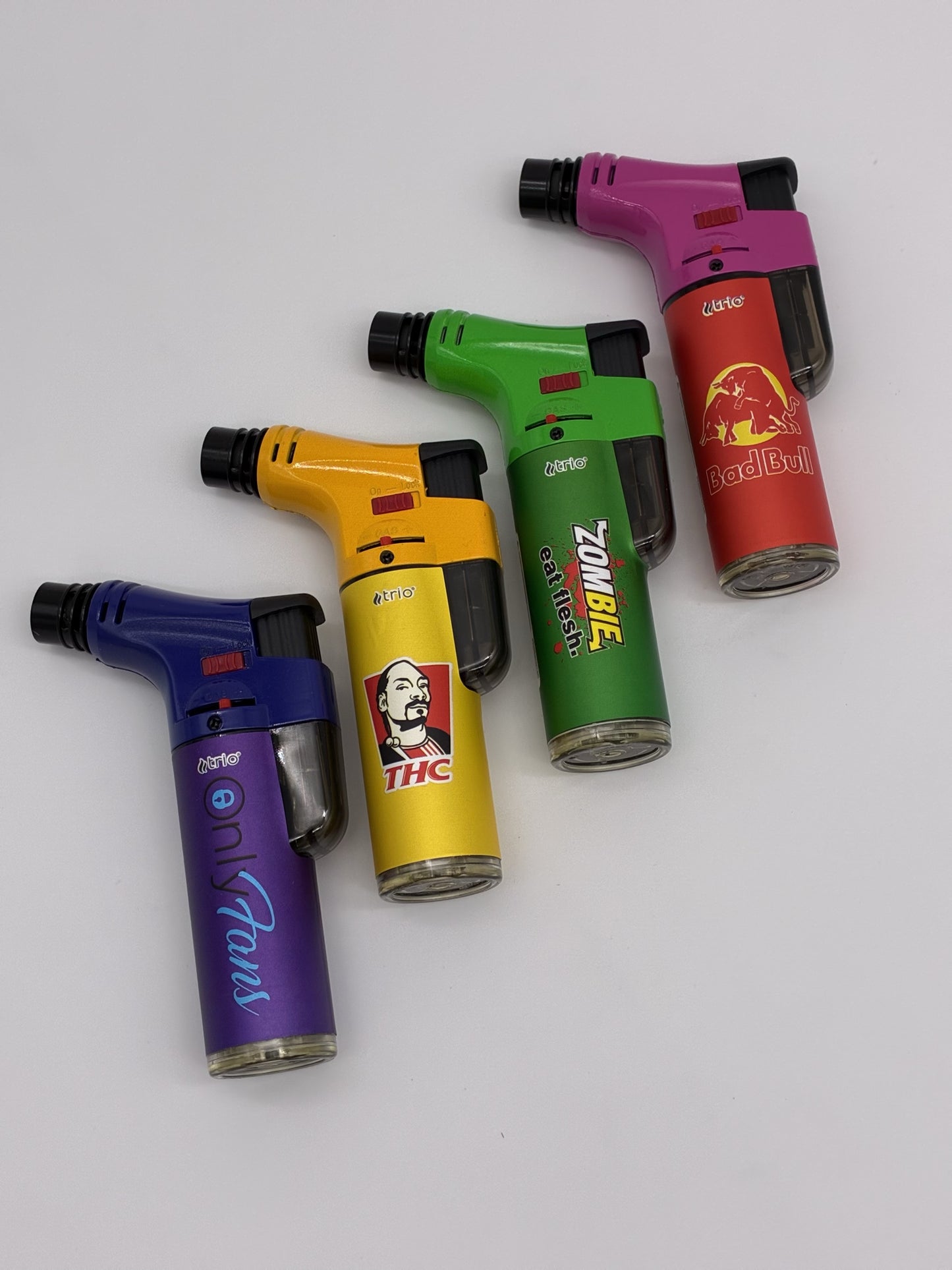 Stand Up Blowtorch Mock Brand Design Assorted
