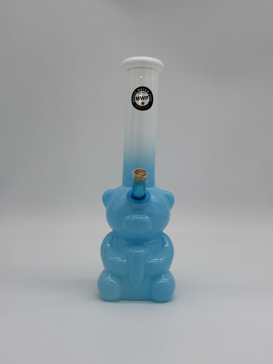 MWP Large Bent Bubble Bong 31cm White/ Blue Gummy Bear