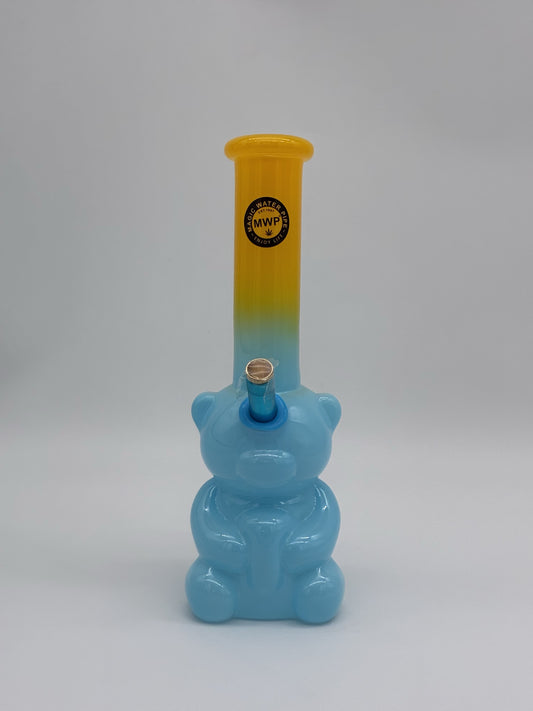 MWP Large Bent Bubble Bong 31cm Blue/ Yellow Gummy Bear