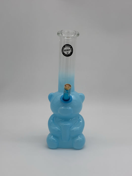 MWP Large Bent Bubble Bong 31cm Blue/ Clear Gummy Bear