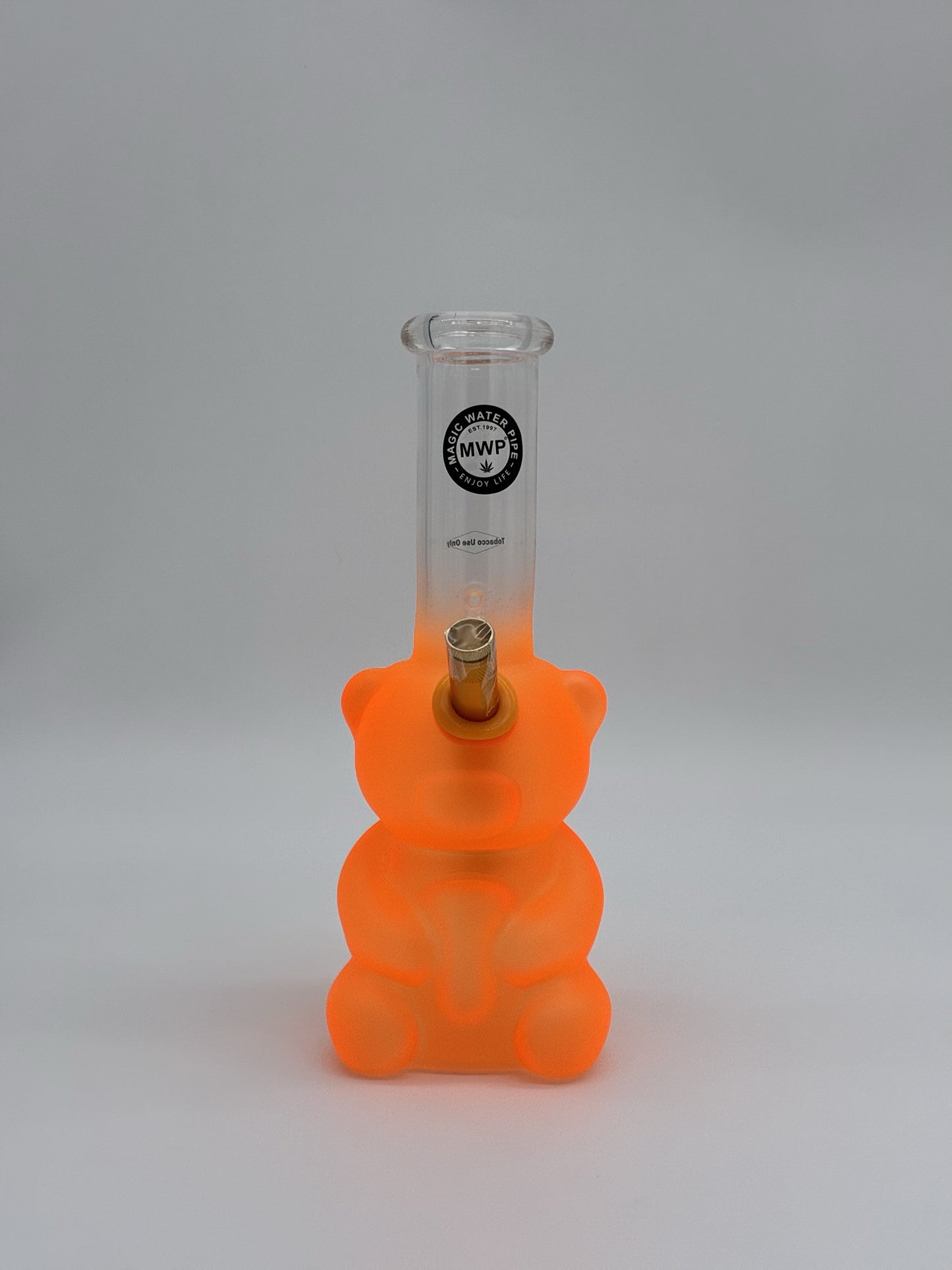 MWP Medium Bent Bubble Bong 27cm Orange Gummy Bear