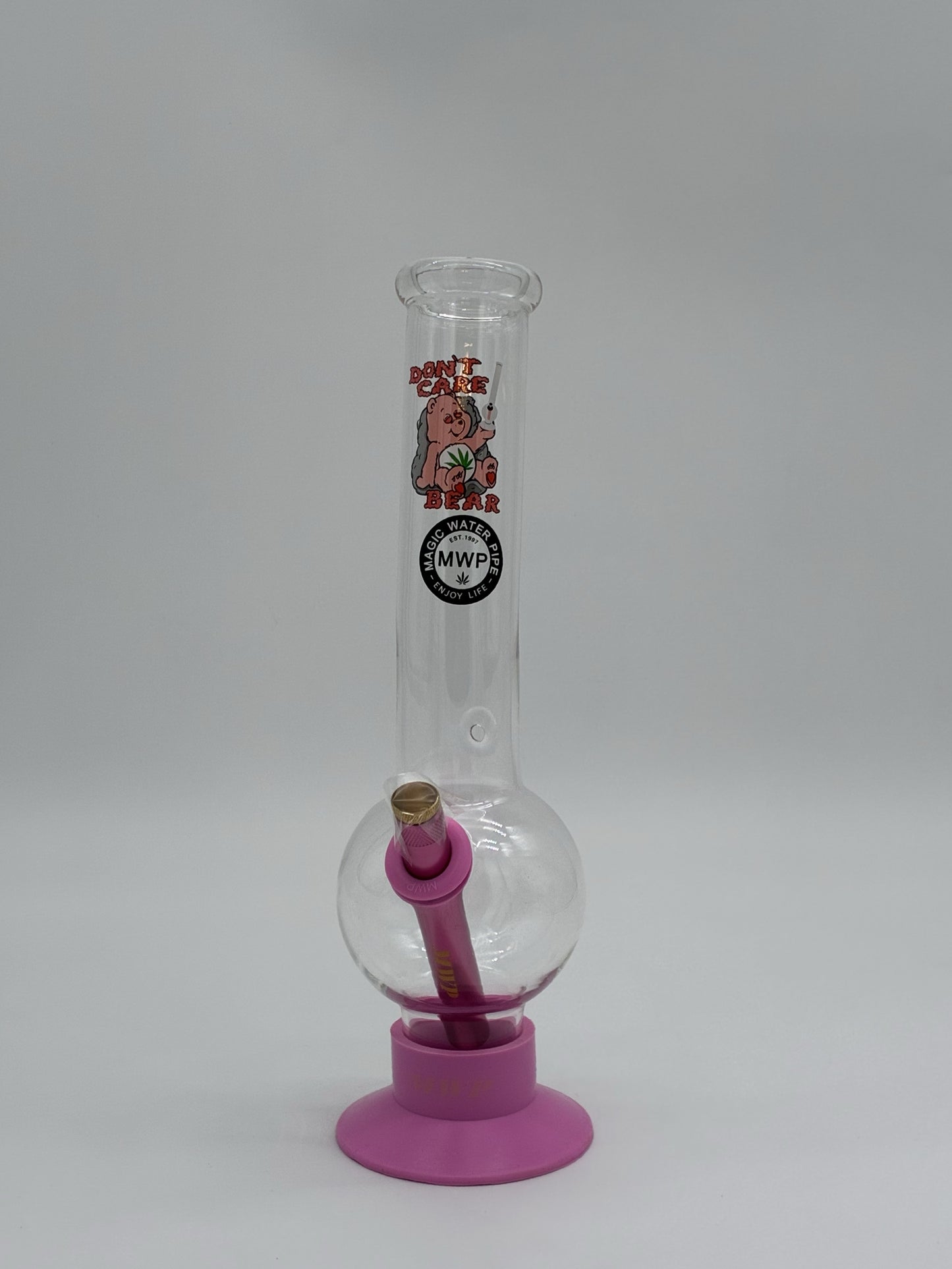 Mwp Large Bent Bubble Bong 30cm Pink Care Bear