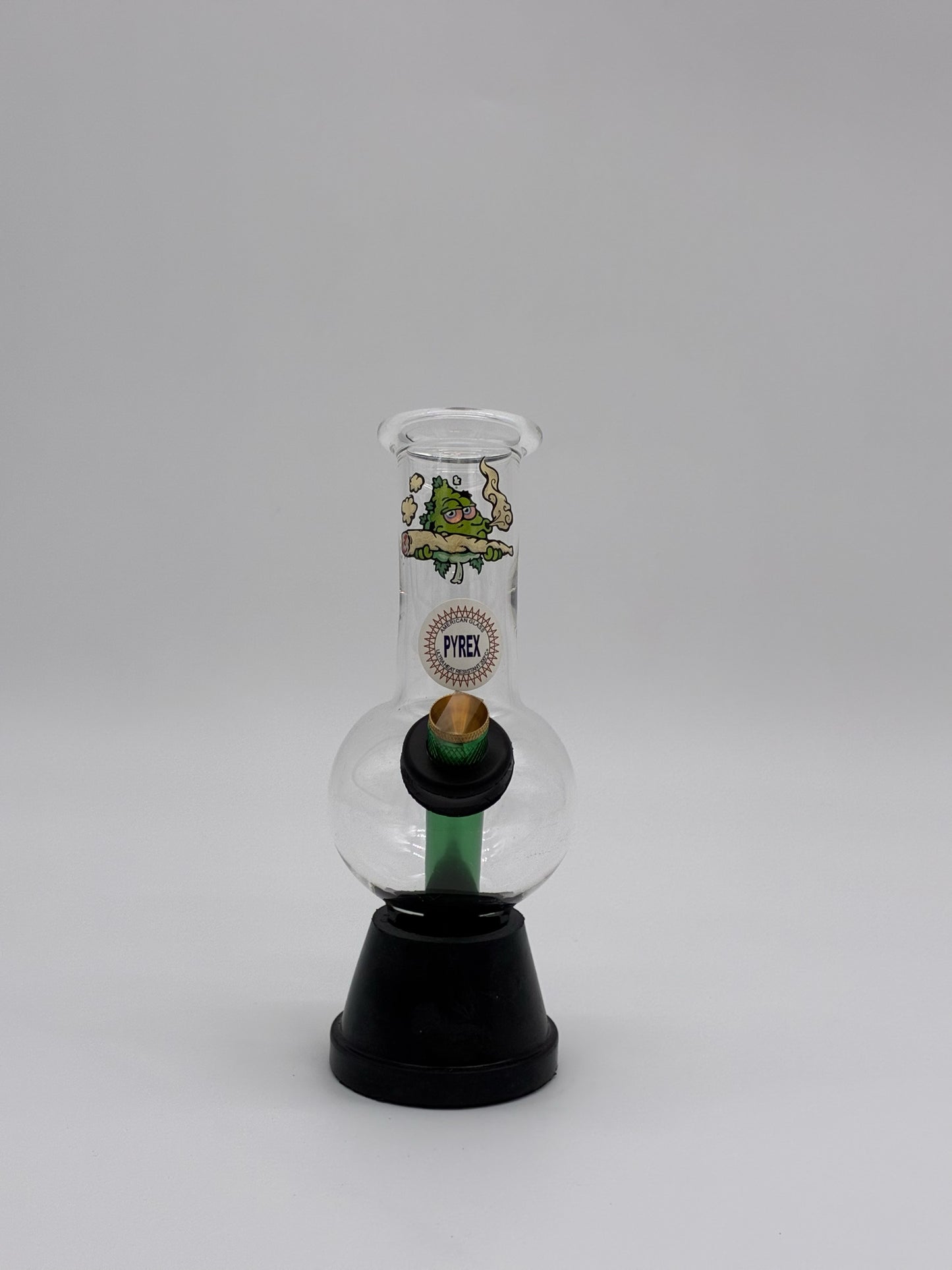 Pyrex Small Bonza Bubble Bong 20cm Nugg smoking a joint