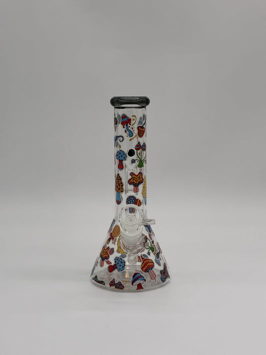 Billy Mate Medium Beaker Bong 25cm Mushroom Colour Pop