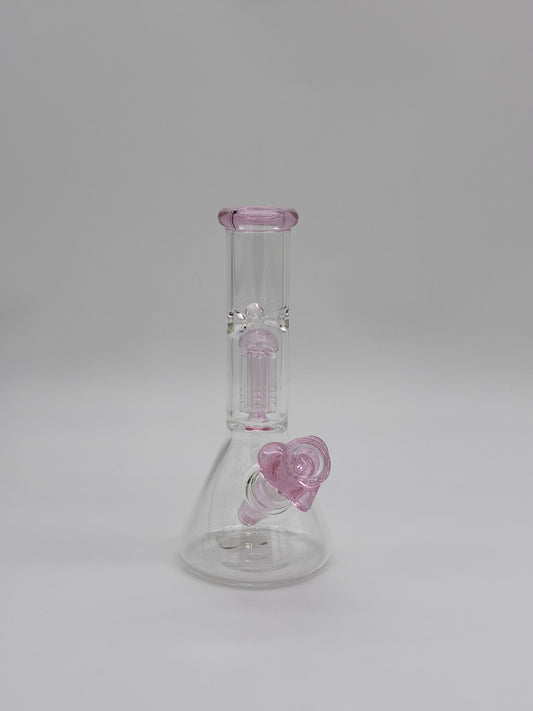 Beaker Percolator Bong 22cm Pink