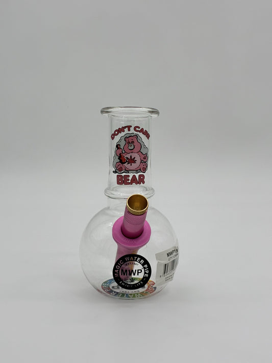 MWP Small Bent Bubble Bonza Bong 15cm Care Bear Pink