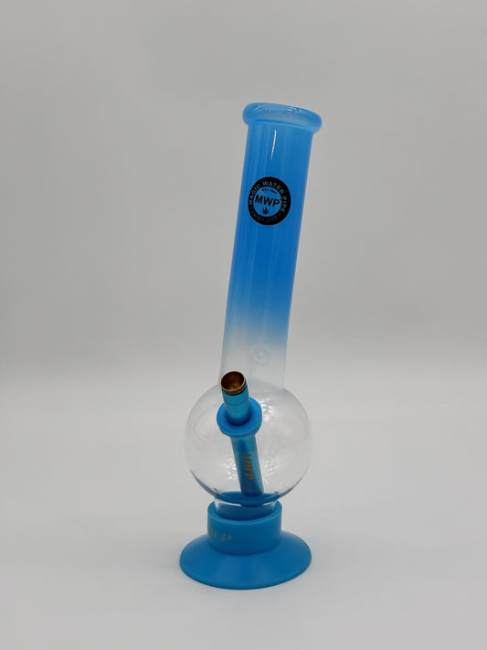 MWP Large Bent Bubble Bong 30cm Blue/ Clear