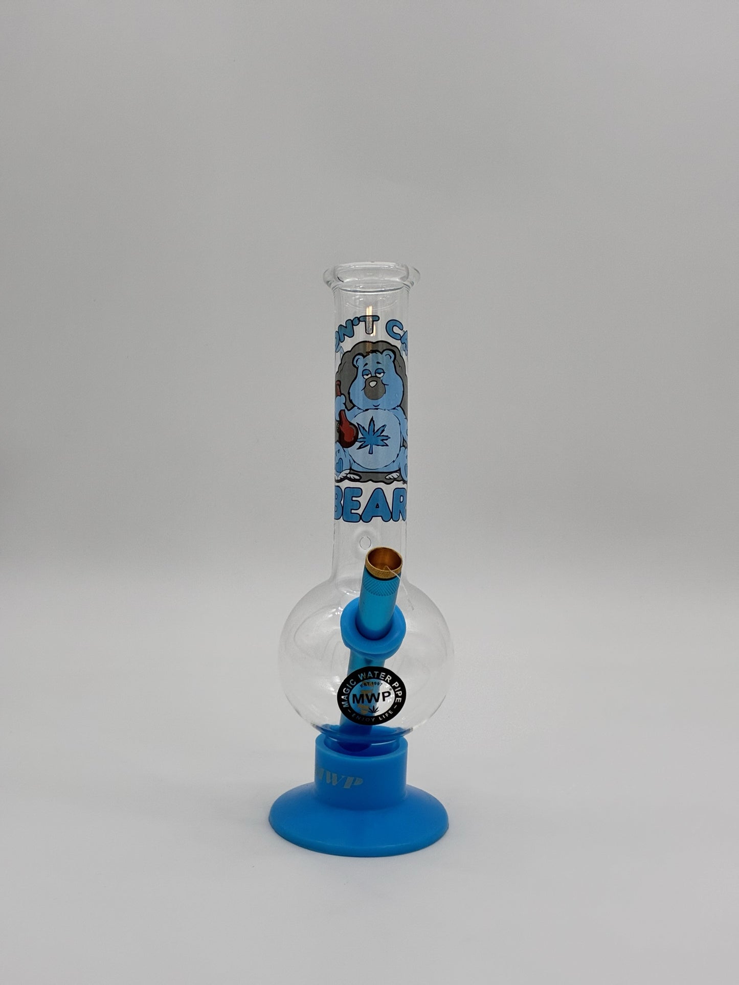 MWP Medium Bent Bubble Bong 25cm Care Bear Blue