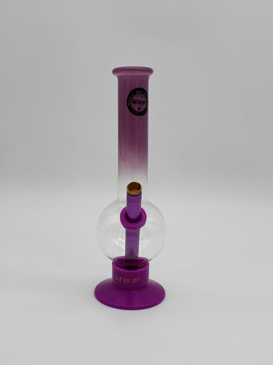 MWP Medium Bent Bubble Bong 25cm Purple/ Clear
